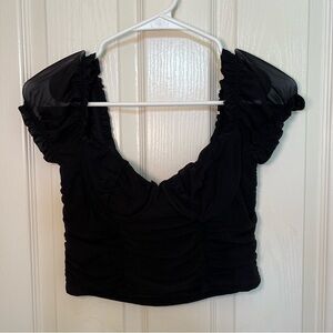 Bustier Mesh Ruched Top